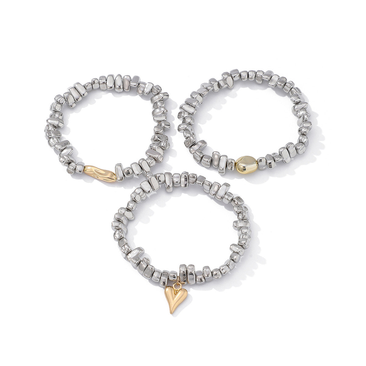 Bracciale da donna con perline a forma di cuore geometrico individualistico e nappine