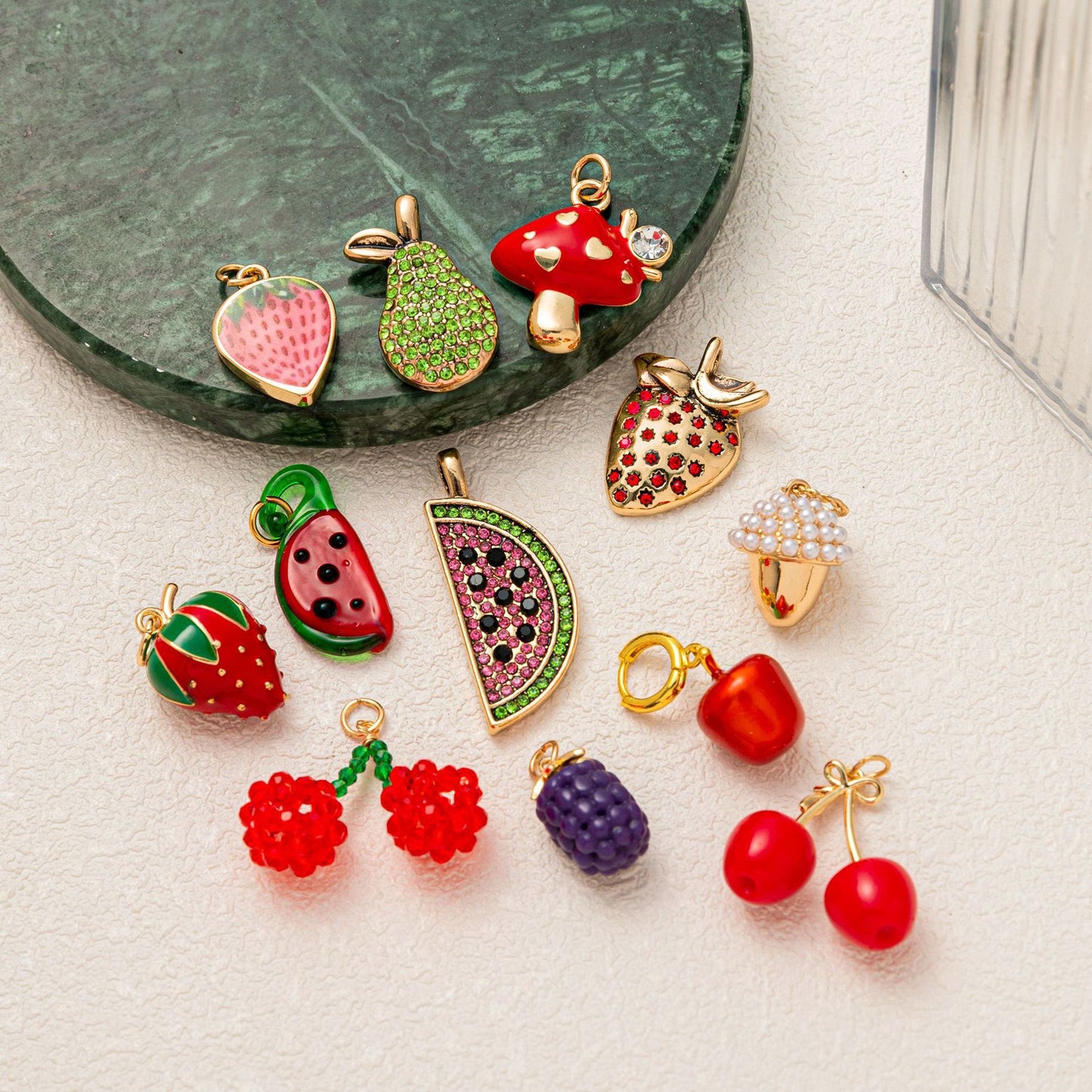 Minimalist Fruit Shape Brass PVD Plated DIY Charm Bar
