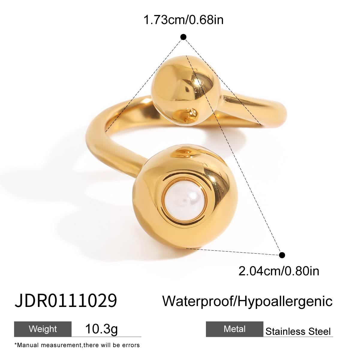 Anillo Geométrico de Acero Inoxidable con Incrustaciones de Piedra Natural Chapado para Mujer Joyería Moderna y Elegante