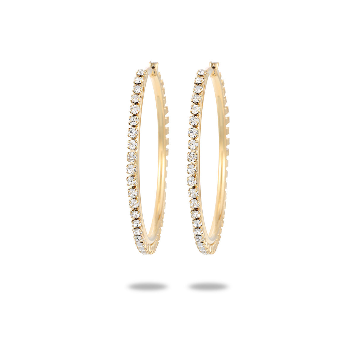 Pendientes de Tuerca de Circonita de Círculo Geométrico Chapados en Oro de 18K Minimalistas de Moda para Mujer