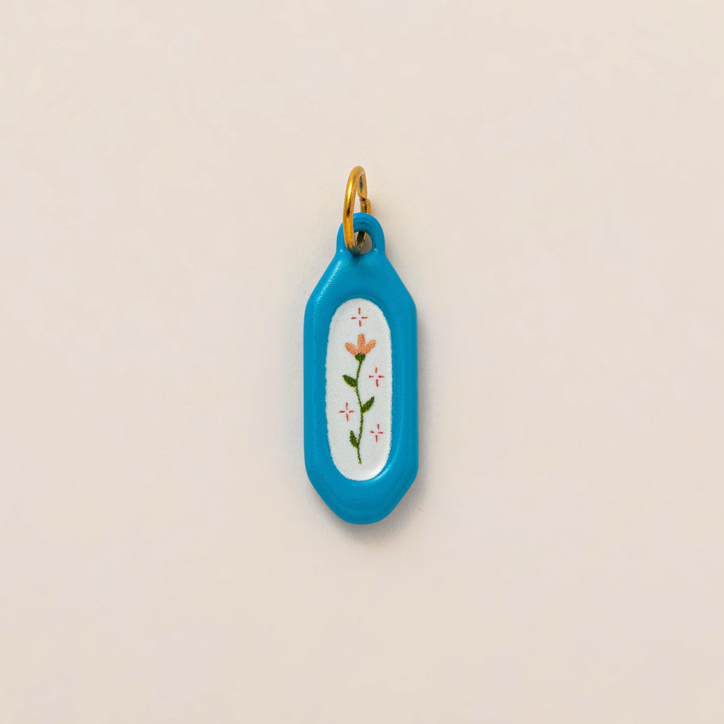 Vintage Cartoon 18K Gold Plated Drip Oil Stainless Steel Charm Bar for Women