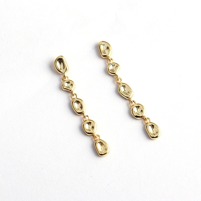Pendientes colgantes geométricos de plata de ley S925 para mujer, estilo minimalista de moda, joyas chapadas, YHE0294