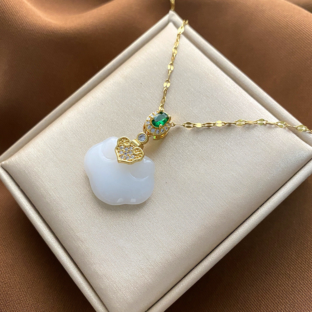 Collana Pendente Floreale Minimalista da Donna e Uomo in Acciaio al Titanio con Finitura Placcata e Catenina a Croce