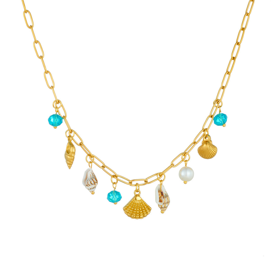 Sweet Gold Plated Animal Stainless Steel Pendant Curb Chain Necklace for Women