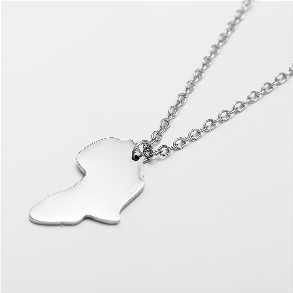 Minimalist Hip-hop Streetwear Geometric Titanium Steel Necklace with Stainless Steel Pendant Curb Chain Unisex