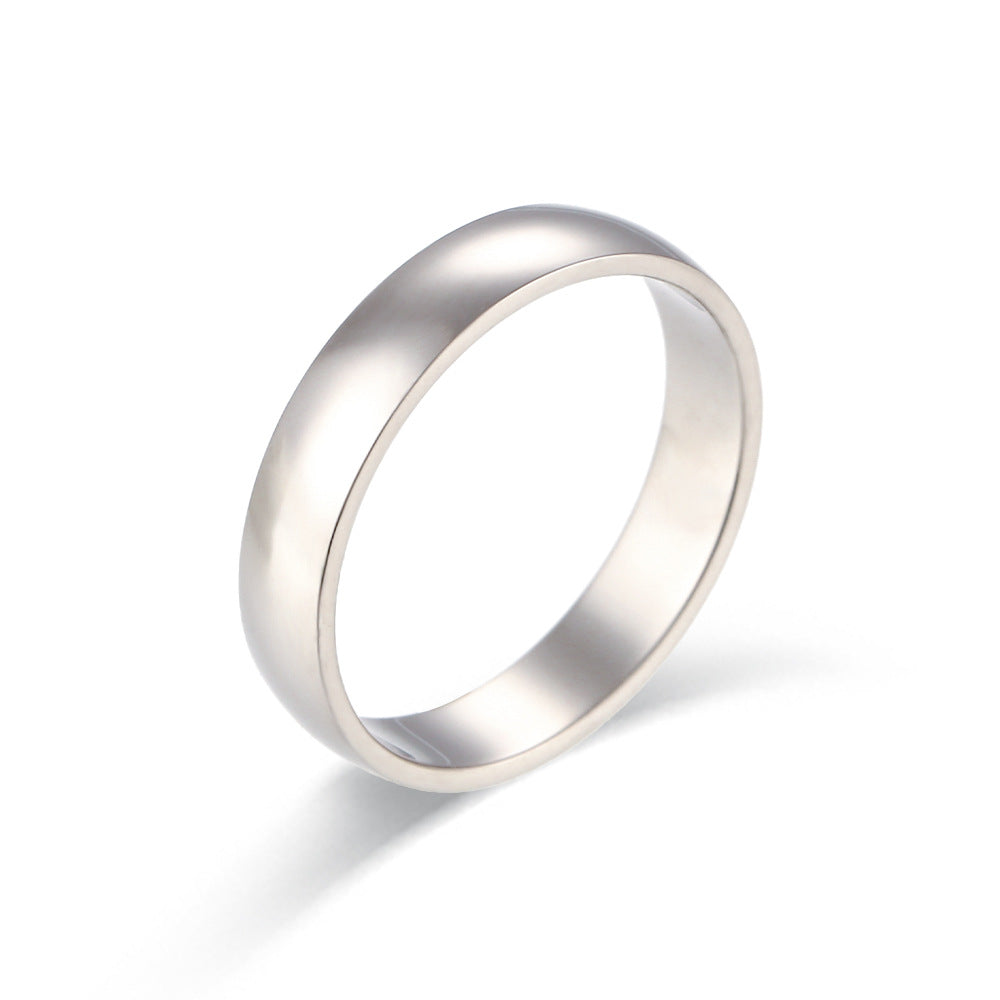 Minimalist Geometric Stainless Steel Ring with 18K Gold Plating for Women