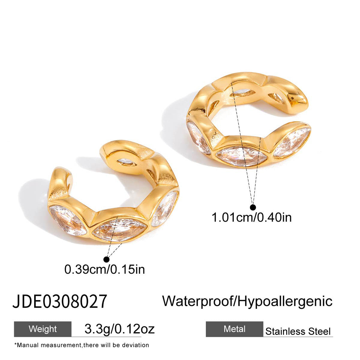 Pendientes de aro de acero inoxidable geométricos para mujer con acabado chapado, aretes minimalistas de lujo