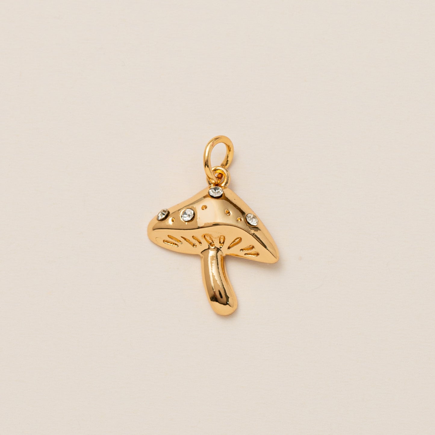 Gold Plated Brass Fruit Charm Bar Necklace with Cubic Zirconia for Women