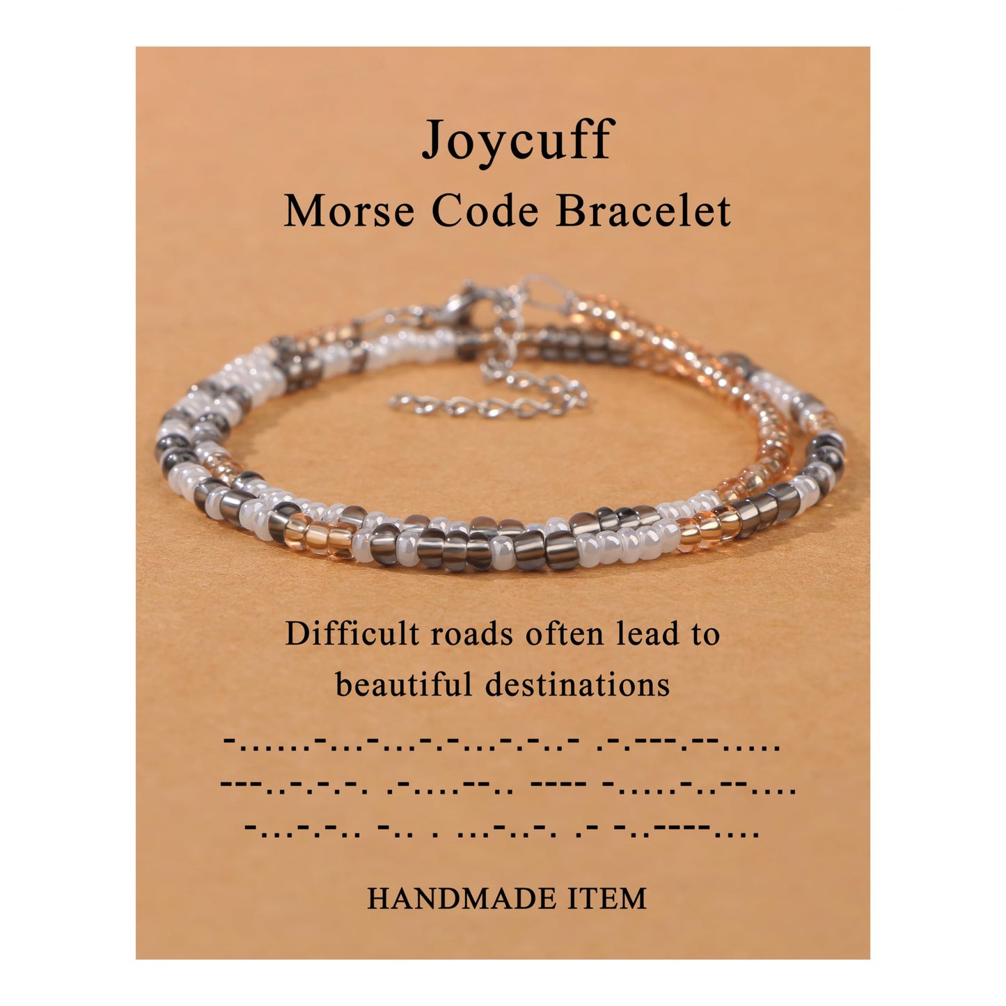 Minimalist Morse Code Letter Beaded Bracelet for Women