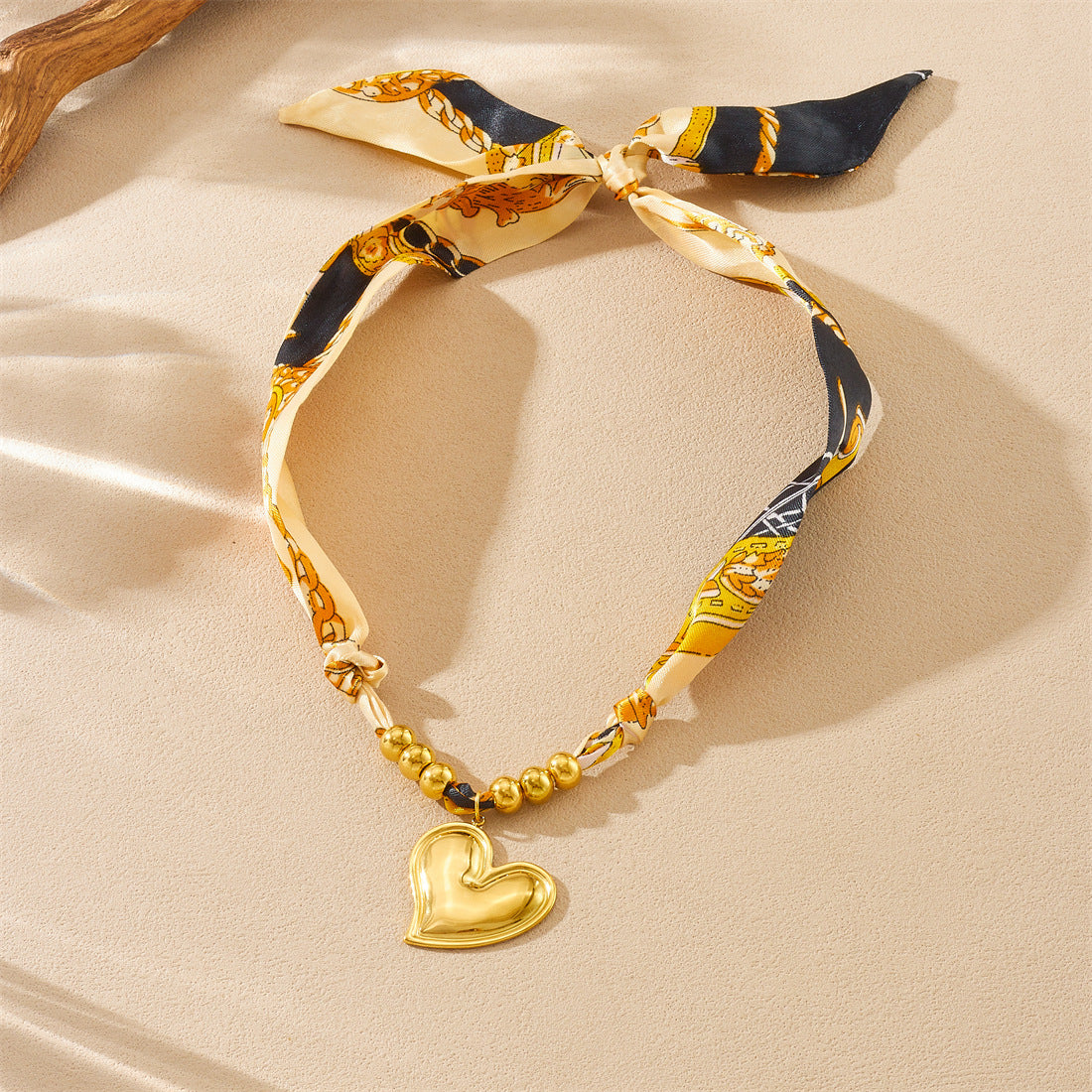 Vintage Gold Plated Stainless Steel Heart Cross Floral Pendant Necklace for Women