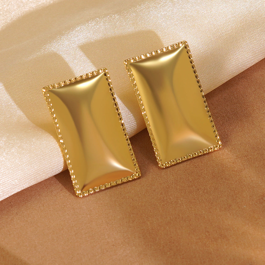 Elegant Casual Geometric Square Stainless Steel Earrings