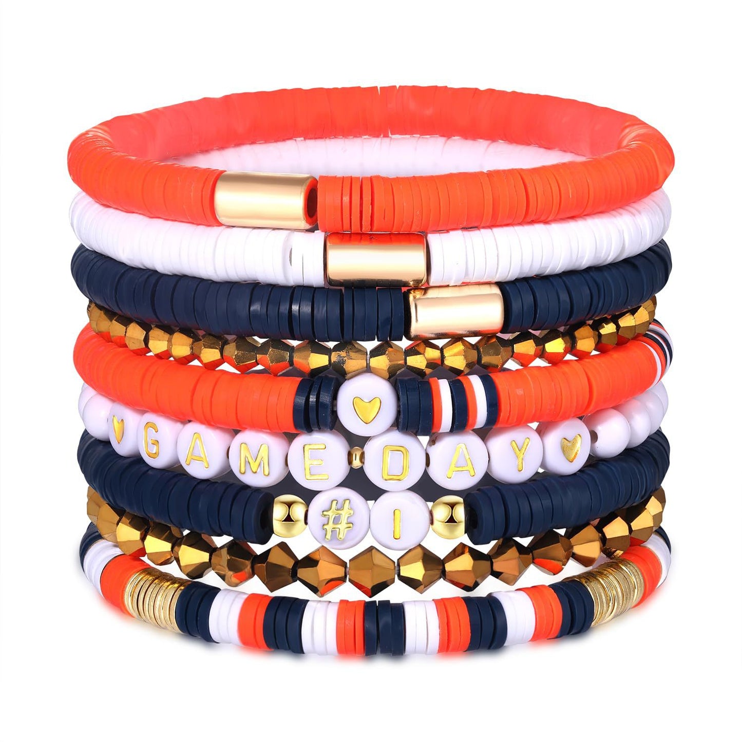 Bohemian Sporty Letter Resin Beaded Stretch Bracelet Unisex