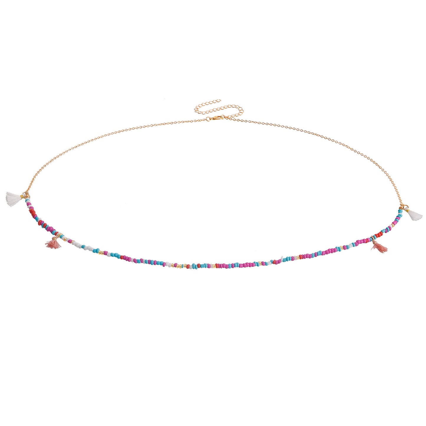 Minimalist Tassel Waist Chain for Women with 3mm Metal Beads and Adjustable Length
