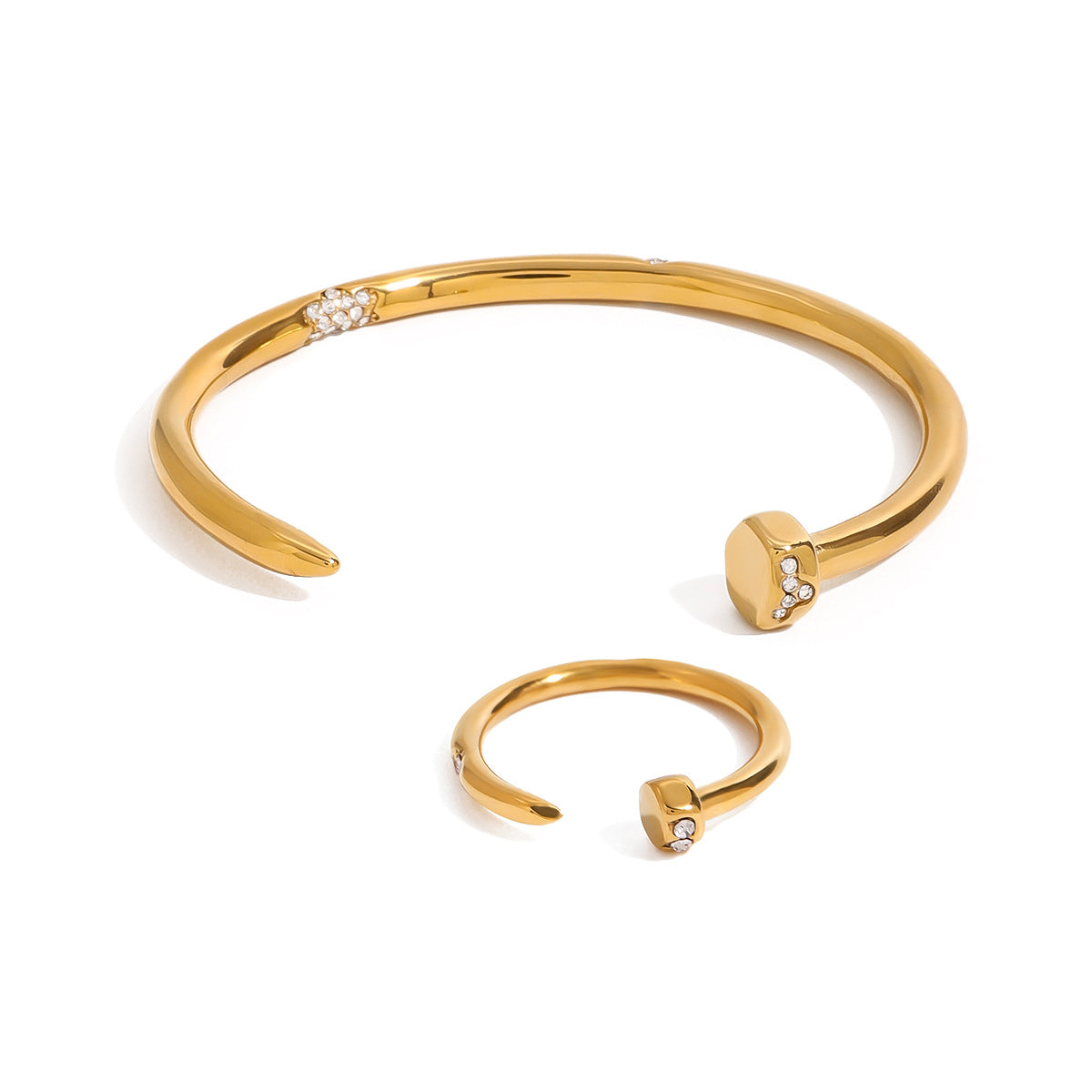 Collana geometrica in acciaio inossidabile da donna con ciondolo in acciaio al titanio, finitura galvanica, accessorio di moda minimalista