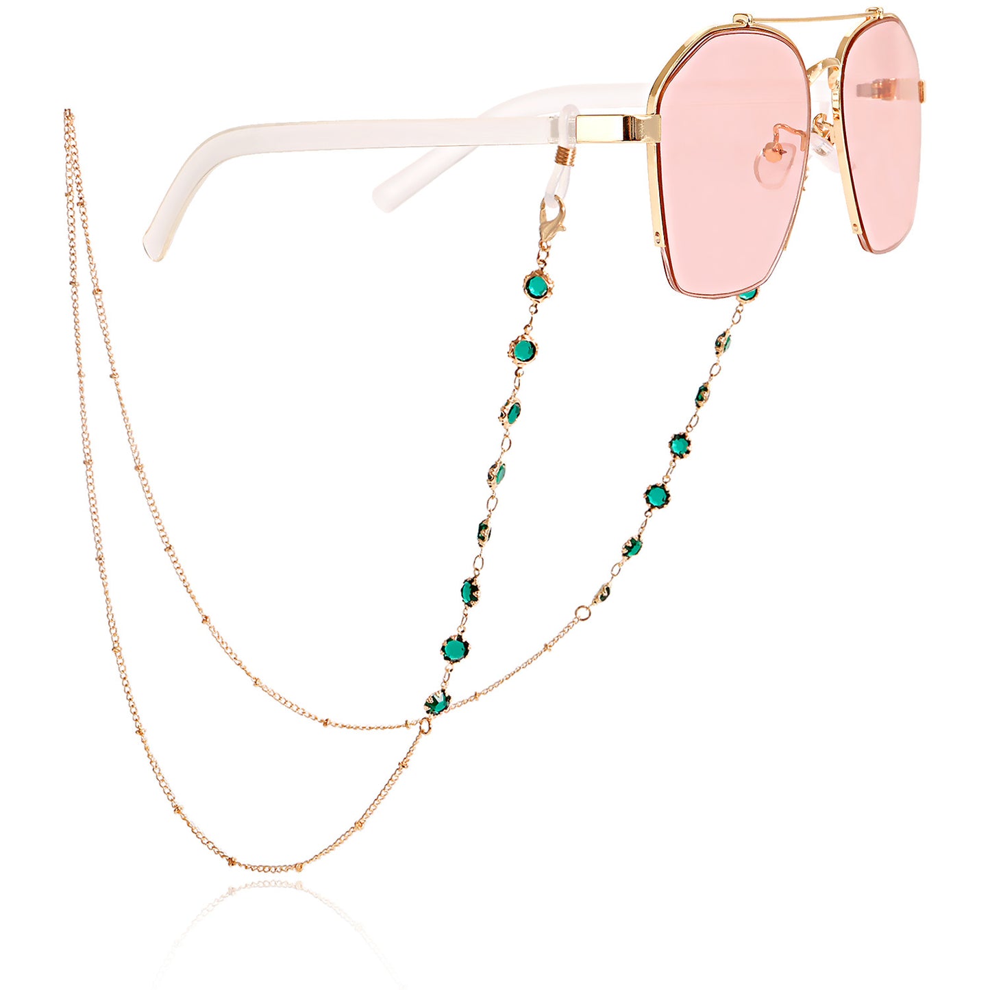Fashion Crystal Evil Eye Alloy Glasses Chain Mask Holder