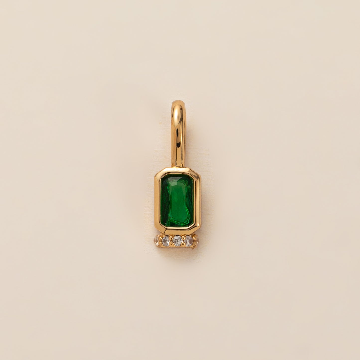 Minimalist Geometric Round Square Brass Plated Pendant Charm Bar with Openable Clasp