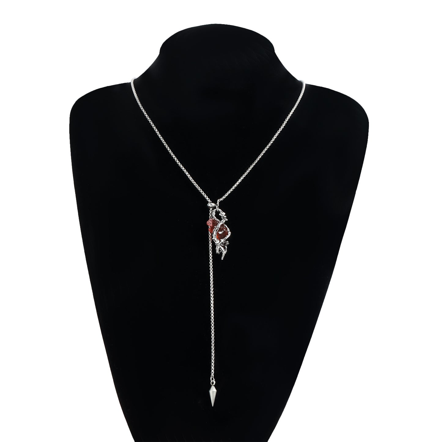 Dark Heart Geometric Alloy Plated Necklace for Women Adjustable Streetwear Fashion Pendant