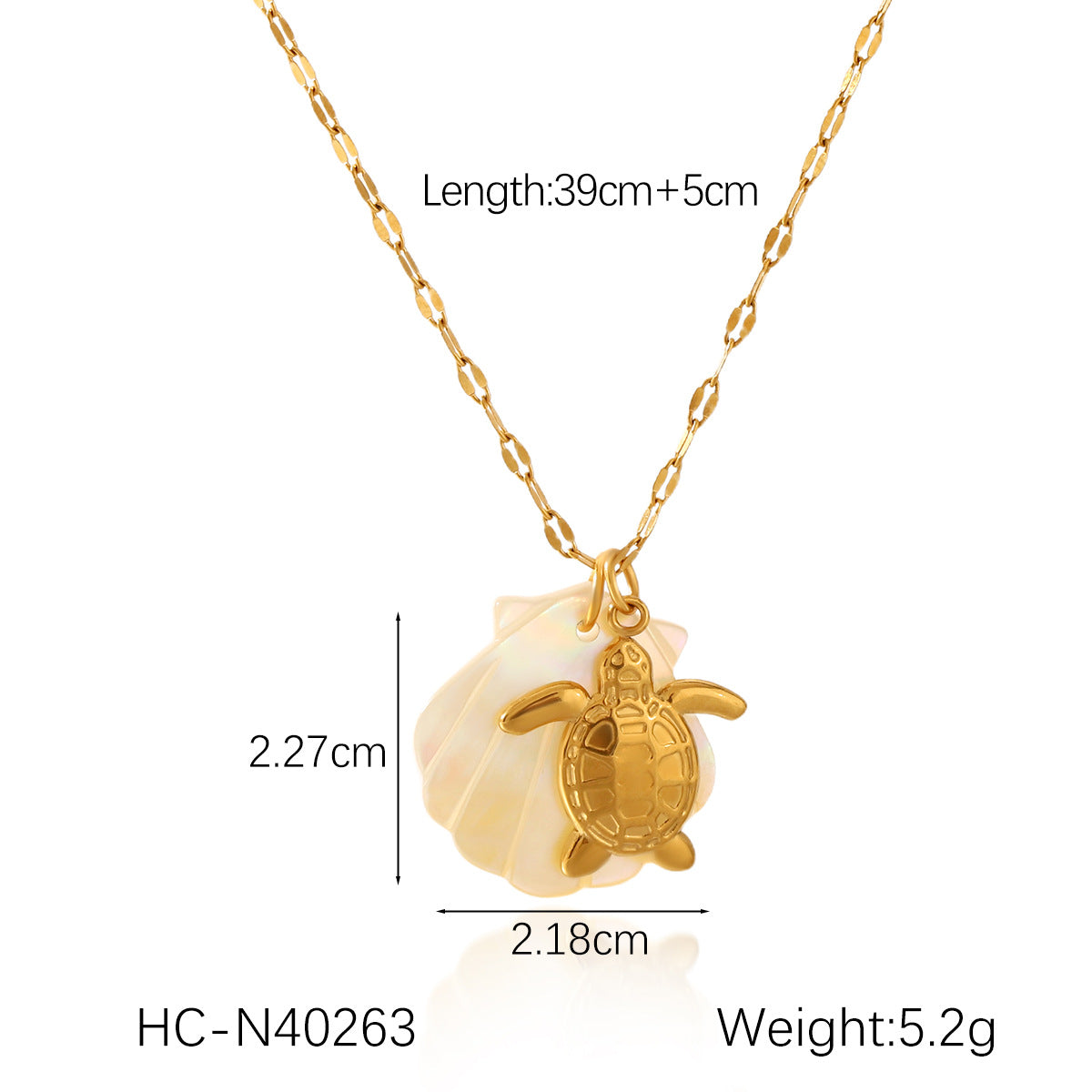 Collana da donna con ciondolo a stella marina, cavalluccio marino e conchiglia in acciaio inossidabile placcato oro 18 carati stile Ins