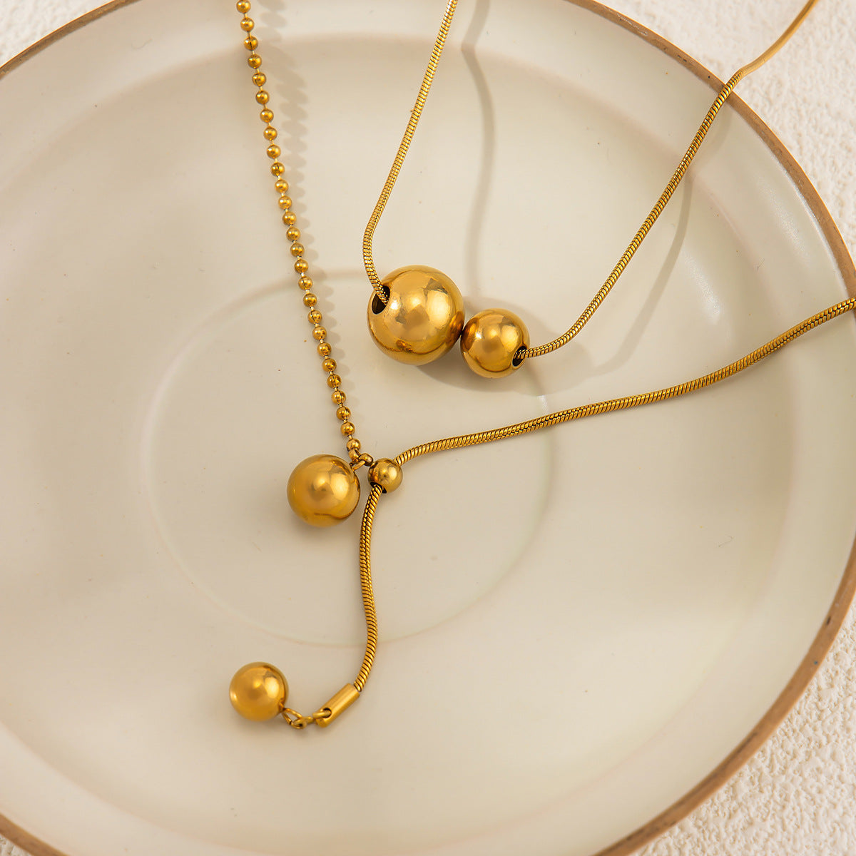 Minimalist Geometric Round Stainless Steel PVD Necklace for Women