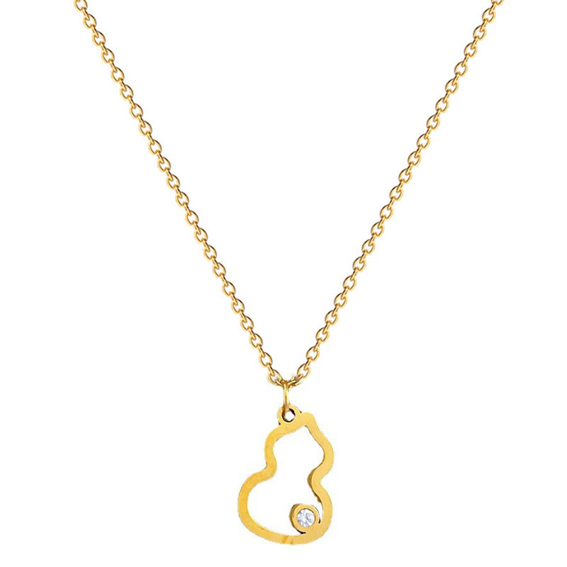 Collana con Pendente Geometrico Minimalista in Acciaio al Titanio con Strass per Ufficio Unisex alla Moda