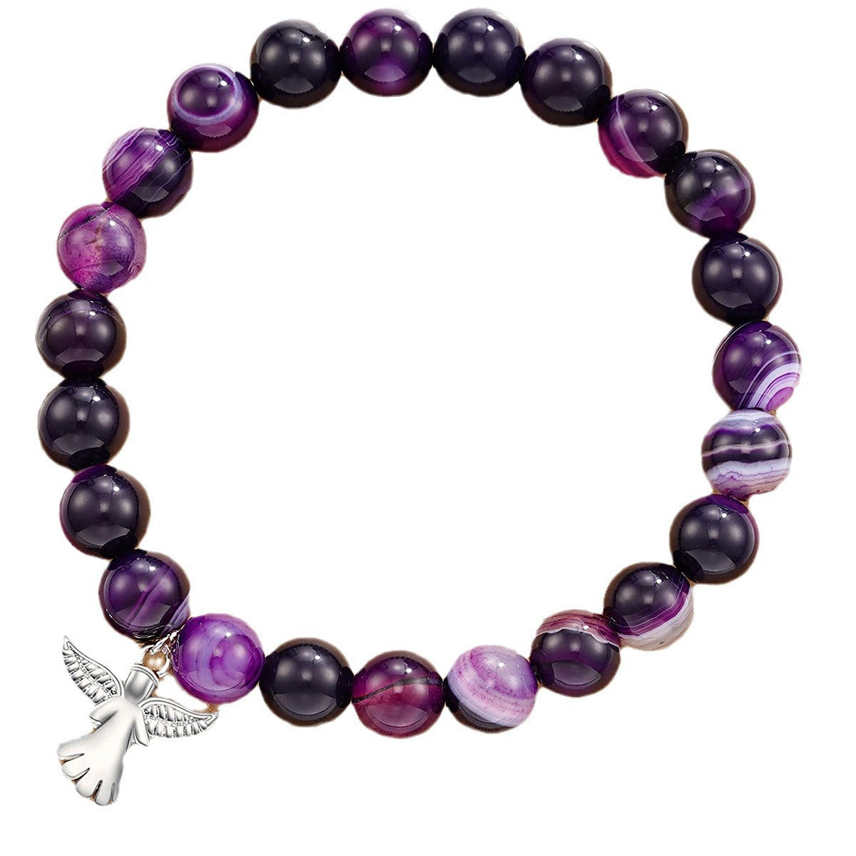 Geometric Round Zebra Print Agate Crystal Bracelet Unisex