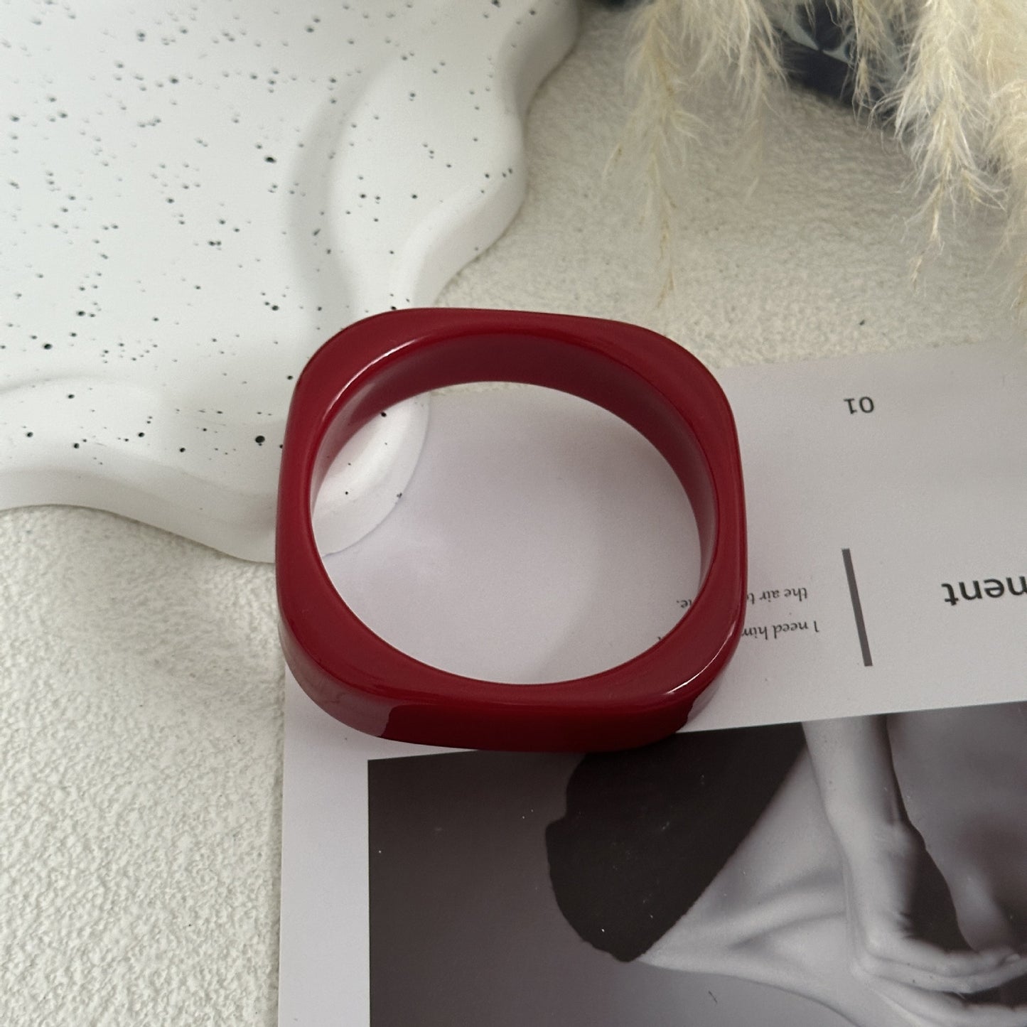 Bracciale rigido acrilico con olio a goccia geometrico rotondo vintage da donna