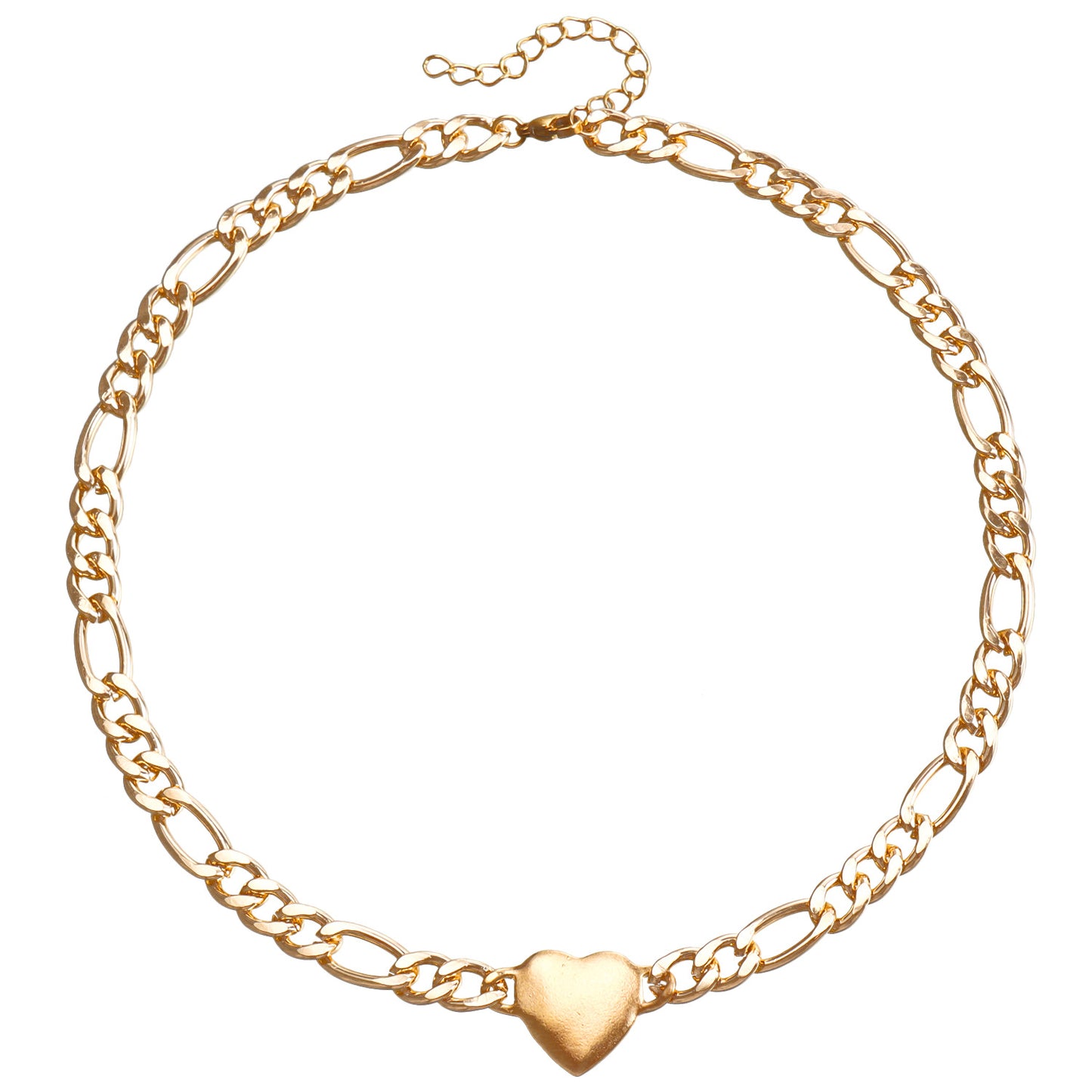 Minimalist Matte Finish Heart-Shaped Filigree Necklace for Women Short Clavicle Choker with Electroplated Alloy Pendant