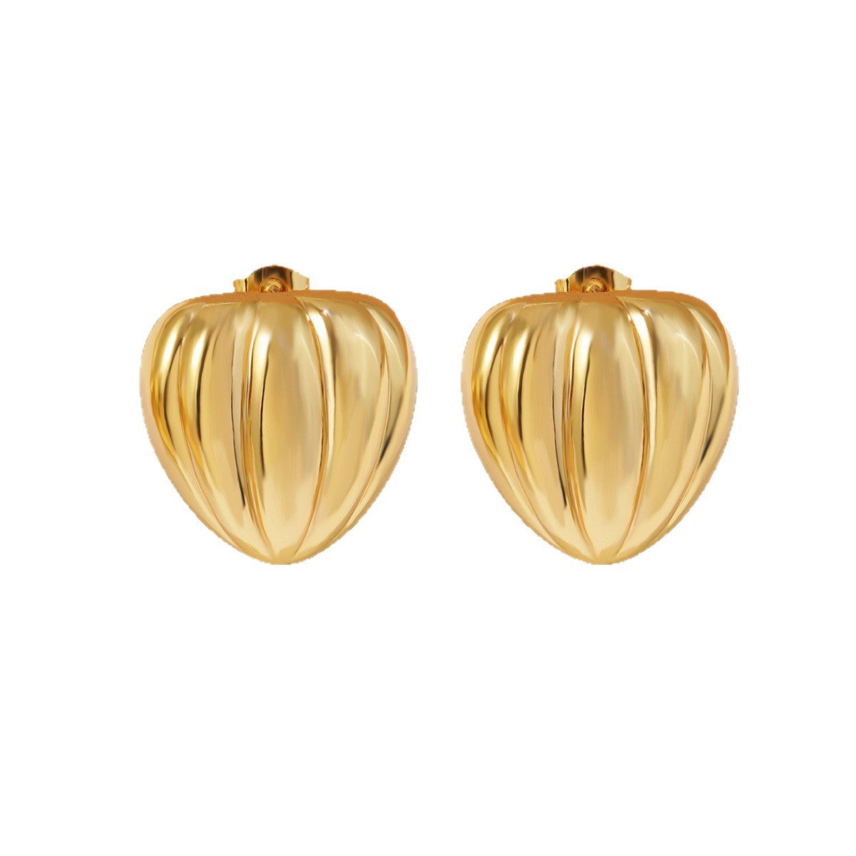 Minimalist Sweet Heart Geometric Stainless Steel Earrings for Women