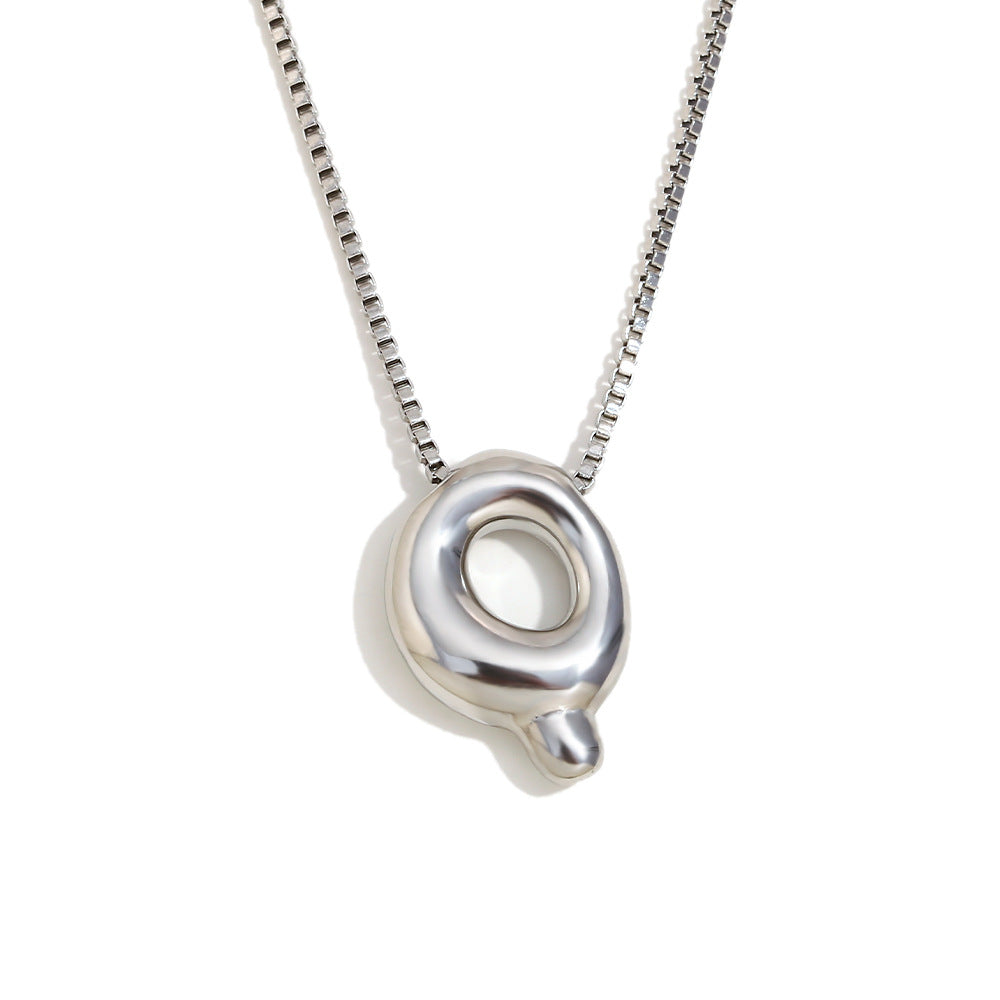 Minimalist Fashion Letter Necklace for Women Stainless Steel Pendant with 18K Gold Plating