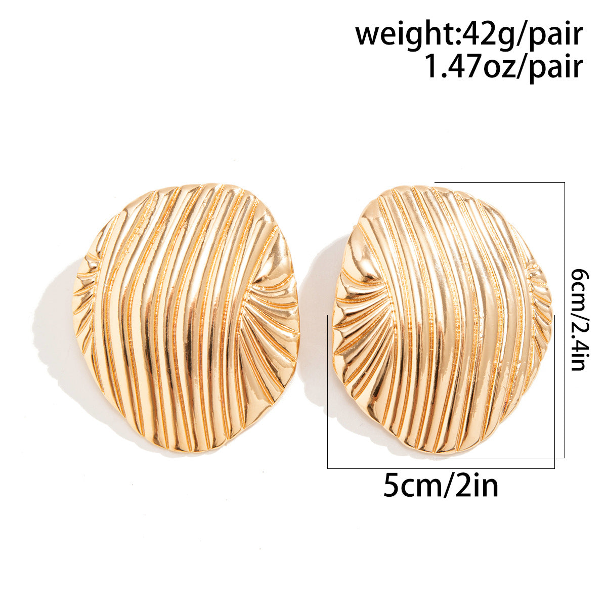 Geometric Shaped Alloy Earrings with Electroplated Finish Ocean-Inspired Shell Design for Women