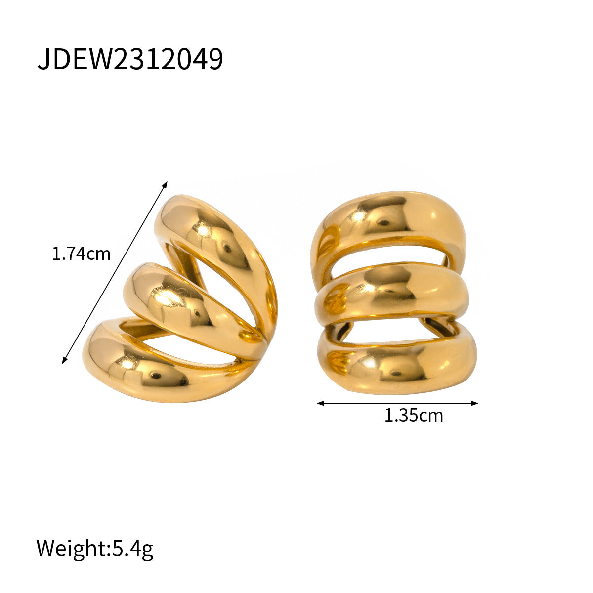 Elegant Geometric Pearl Inlay Plated Stainless Steel Earrings for Women