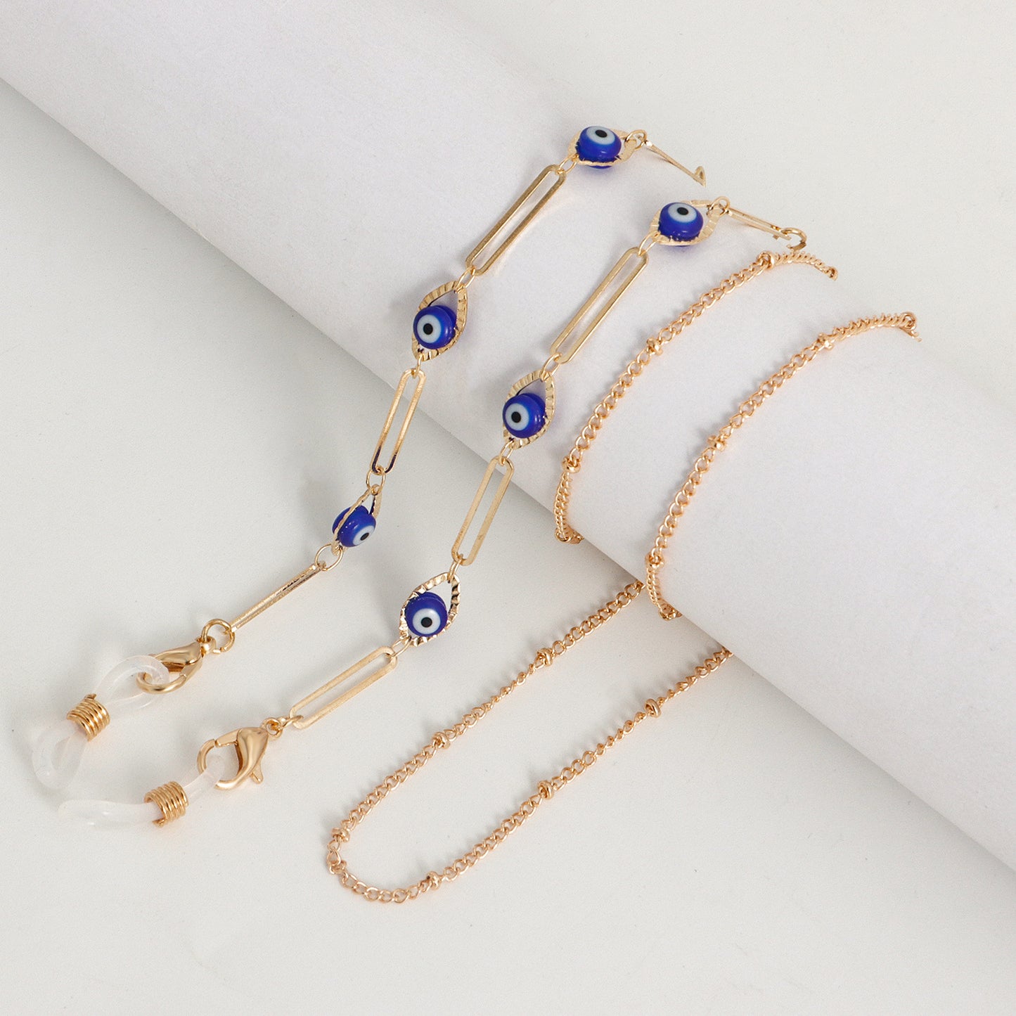 Fashion Colorful Evil Eye Handmade Metal Glasses Chain for Women