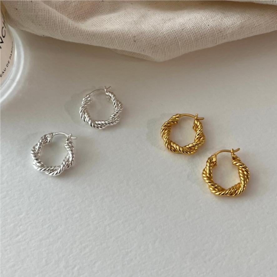 Minimalist Sweet 925 Sterling Silver Geometric Letter Number Plated Earrings