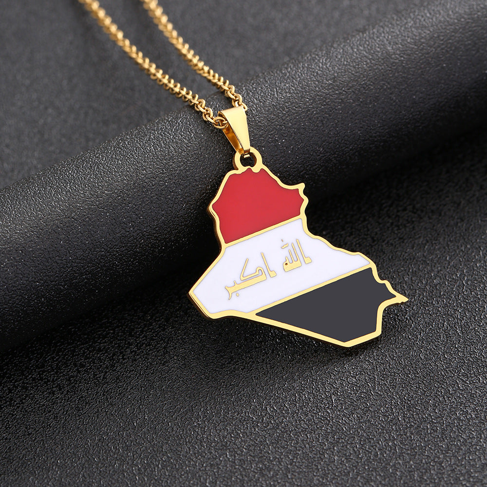 Collana con ciondolo geometrico di moda in acciaio inossidabile con charm in acciaio al titanio e finitura placcata, unisex