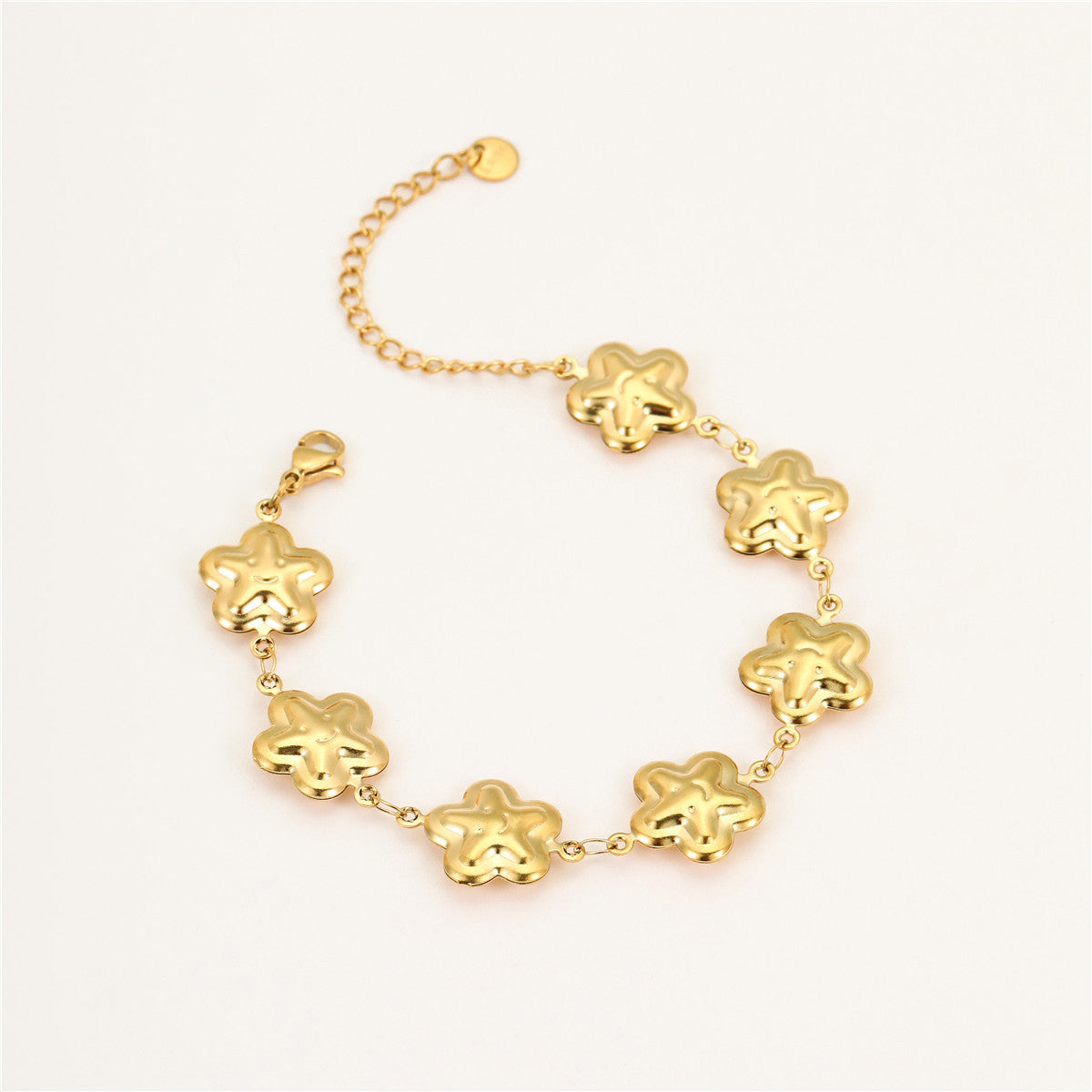 Fashionable Butterfly and Floral Pendant Bracelet in Stainless Steel with Plated Finish for Women