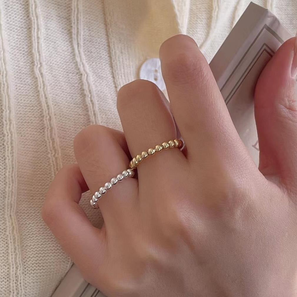 Anello Aperto da Donna Minimalista con Sfera Rotonda in Argento Sterling 925
