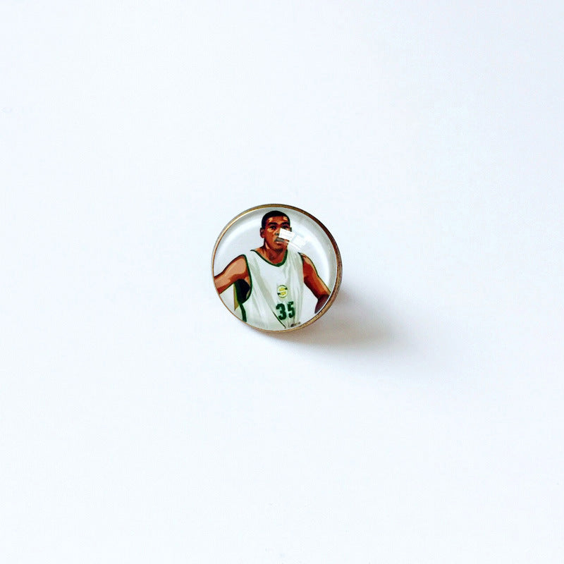 Pin de solapa metálico de equipos de baloncesto retro de la NBA - Insignia con gema vintage - Broche de Kobe Curry - Regalo para fans - Unisex