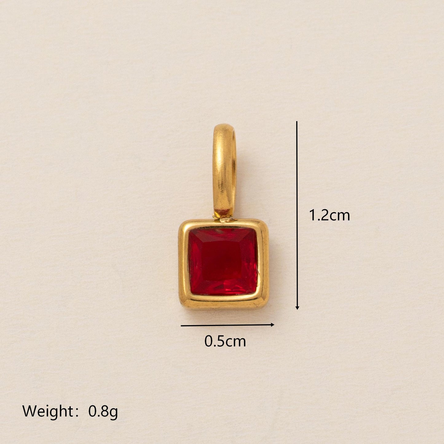 Minimalist Square Stainless Steel Pendant with Cubic Zirconia Inlay Titanium Steel Corn Chain Necklace for Women DIY Charm Bar