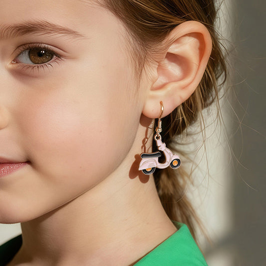 Pendientes Infantiles con Forma de Lazo Adorables con Incrustaciones de Perlas, Joyería de Plástico y Resina de Estilo Minimalista para Niñas de 3 a 10+ Años