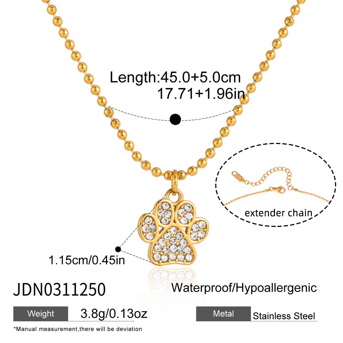 Collar colgante de gato geométrico minimalista de acero inoxidable 316L con baño de oro PVD para mujer