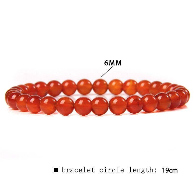 Elegant Casual Geometric Natural Agate Beaded Bracelet Unisex 6mm