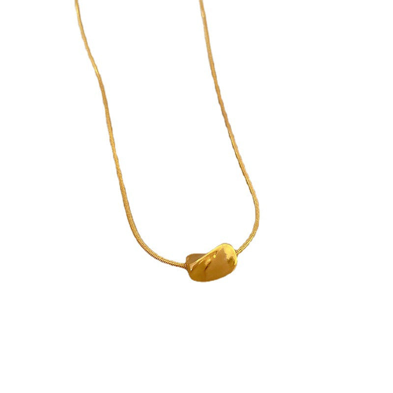 Collar de Acero de Titanio Geométrico Minimalista Retorcido para Unisex con Chapado en Oro