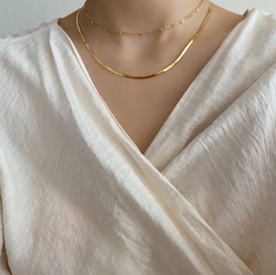 Collana Girocollo Minimalista da Donna a Catena Serpente in Argento Sterling 925