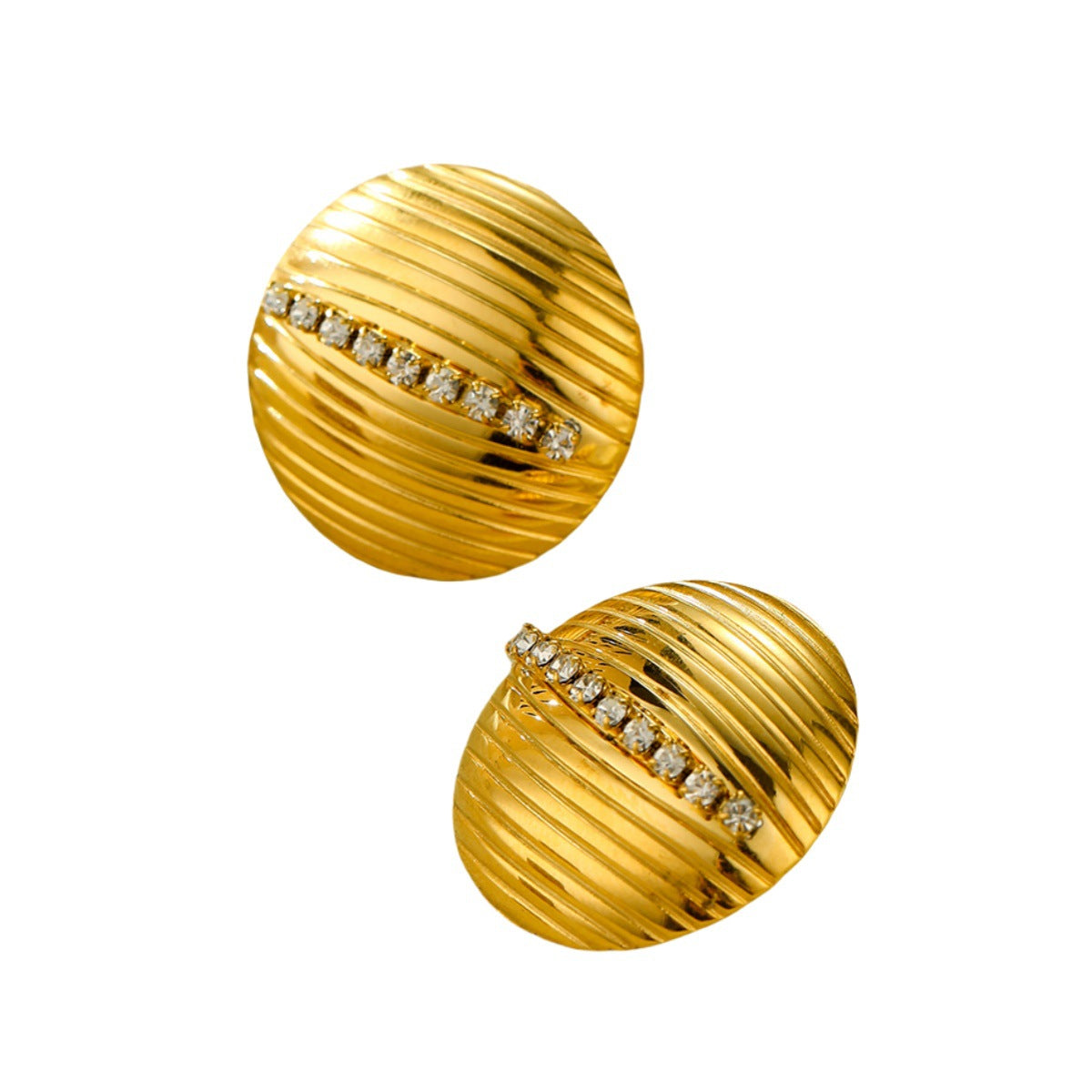 Fashionable Heart-Shaped and Star-Shaped Hollow Stainless Steel Earrings with Rhinestone Inlay for Women