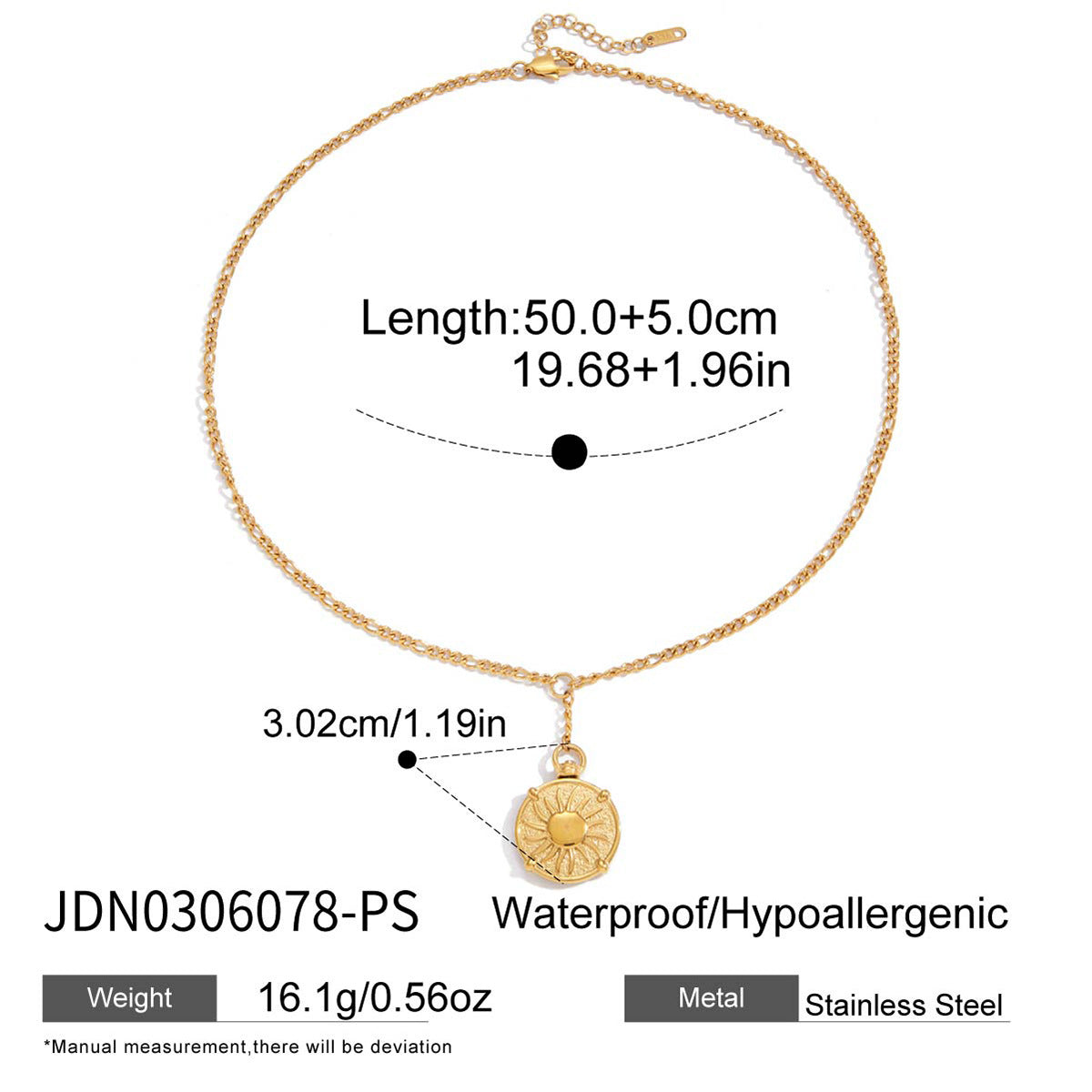 Conjunto de collar y pulsera vintage minimalista de acero de titanio con ancla y temática náutica con acabado chapado para mujer