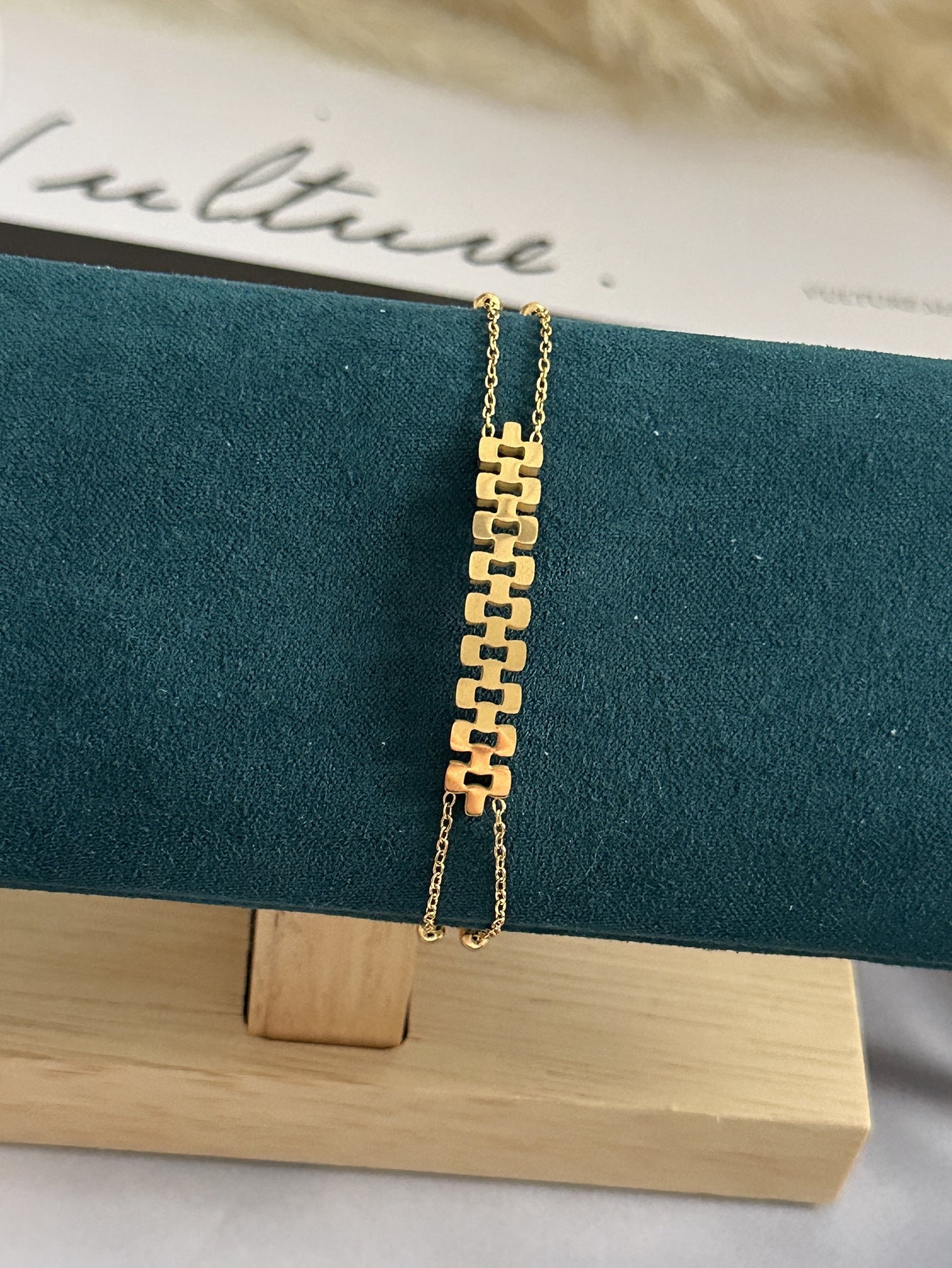 Minimalist Elegant Geometric Plated Stainless Steel Multi-Layer Bracelet for Women