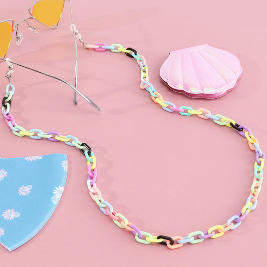 Summer Fresh Candy-Colored Acrylic Toggle Clasp Eyeglass Chain for Kids and Dual-Use Mask Strap