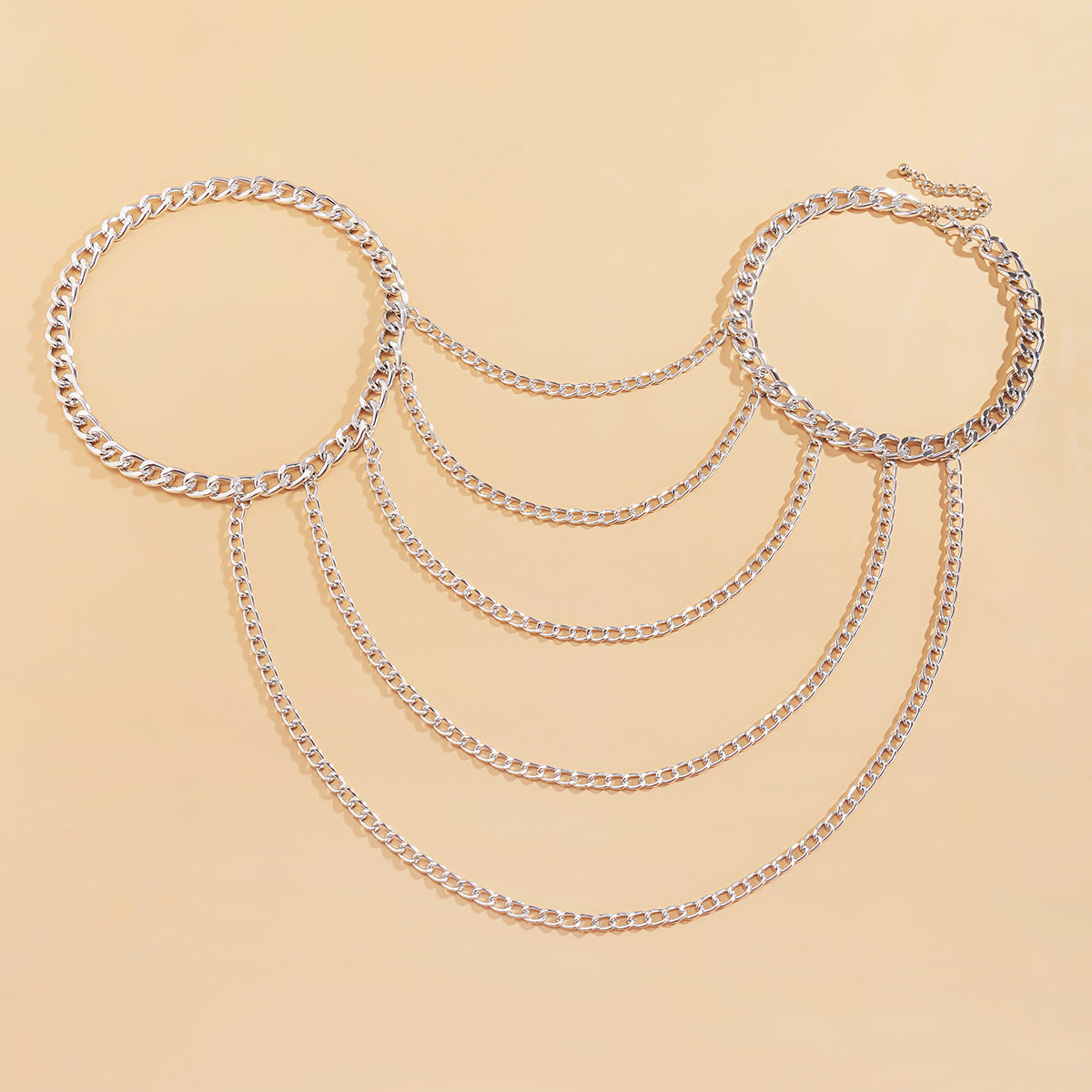 Minimalist Streetwear Geometric Aluminum Alloy Curb Chain Layered Necklace