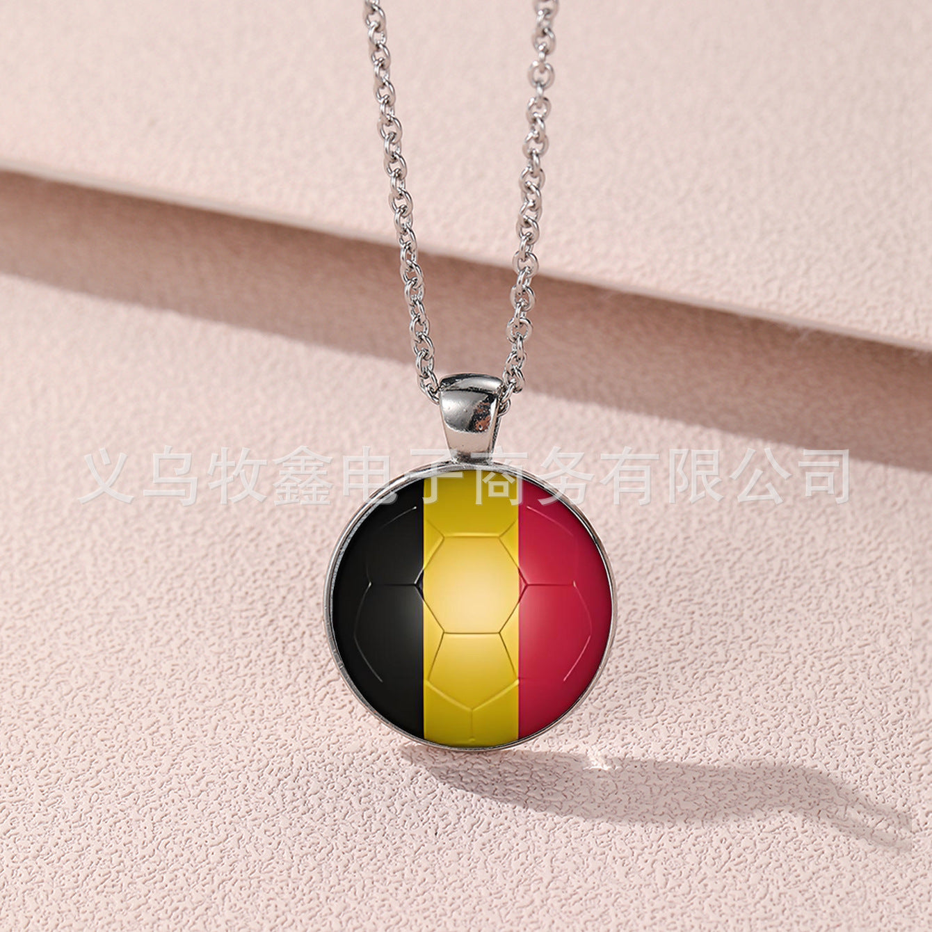 Geometric Cartoon Alloy Pendant Necklace Unisex World Cup Commemorative Jewelry