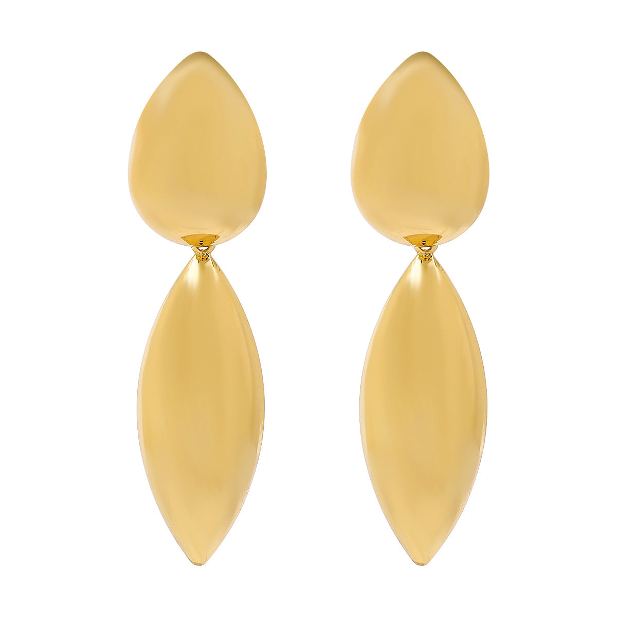 Pendientes Geométricos con Forma de Gota en Hierro Galvanizado para Mujer, Joyería de Moda Minimalista y Versátil